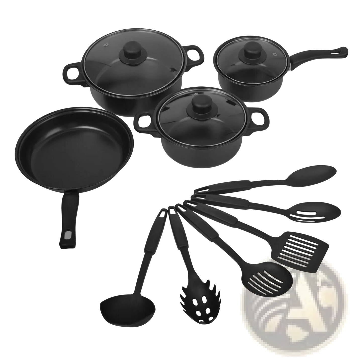 13 Piece Non Stick Cookware Set with Glass Lids