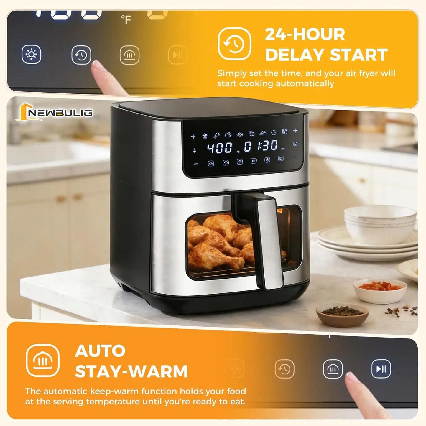 6.34 QT Air Fryer 8-in-1 Presets