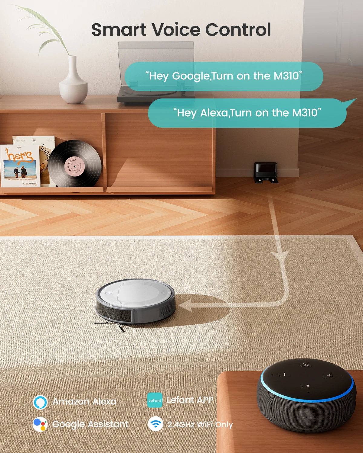 Lefant M310 Robot Vacuum Cleaner Voice Control