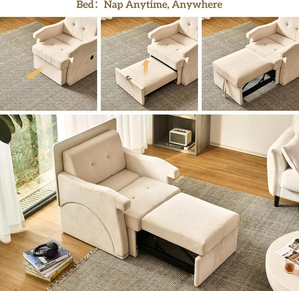 5 in 1 Convertible Sofa Bed, Foldable Sleeper Chair