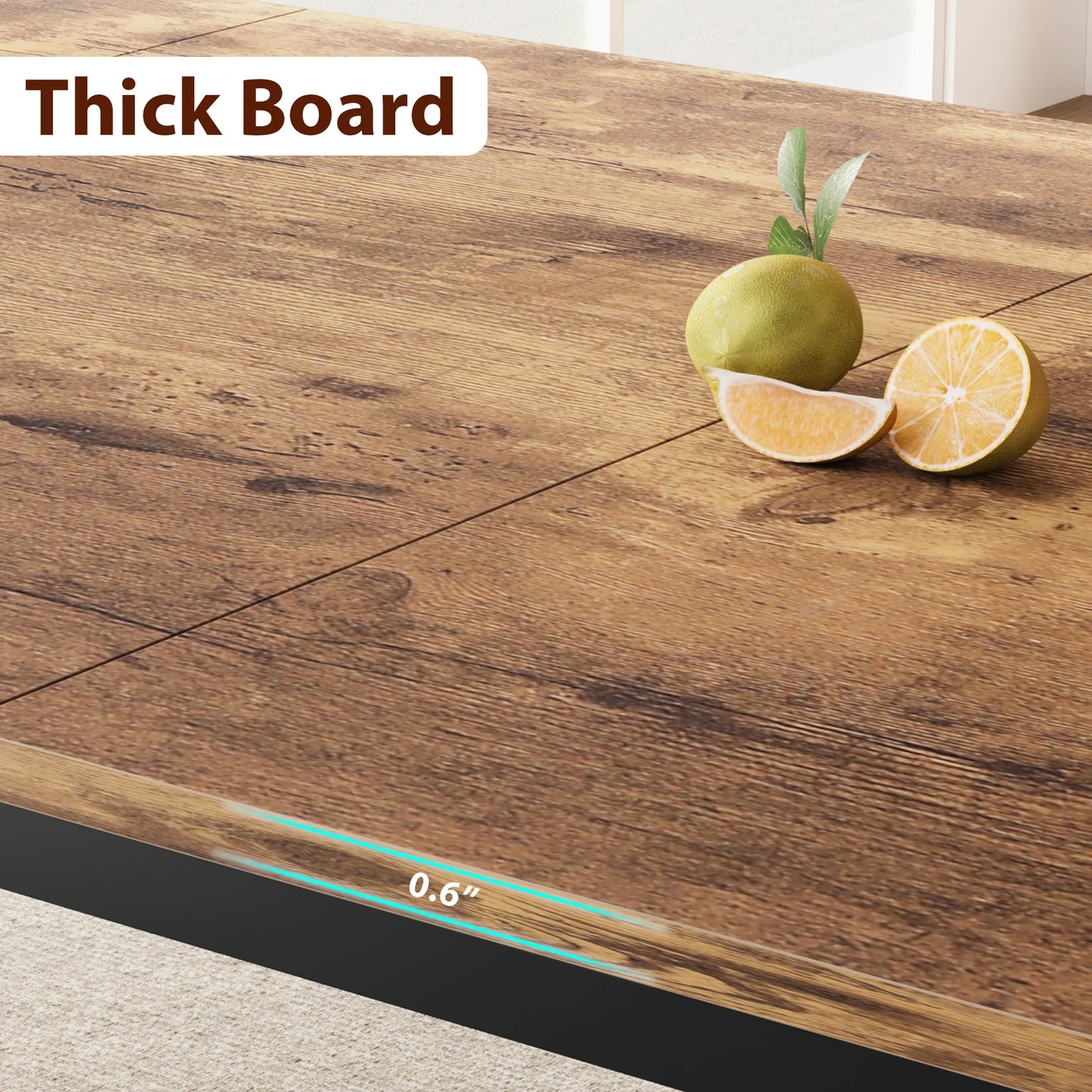 Dining Table 78 Inch Rectangular cut corners