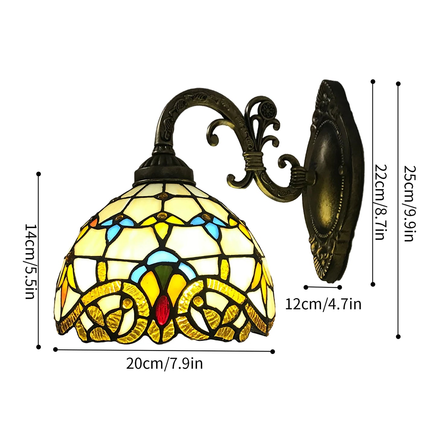Tiffany Wall Lamp Wall Light Indoor Vintage