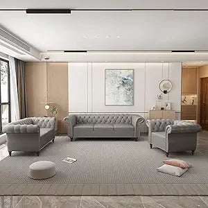 3 Piece Living Room Set, Velvet