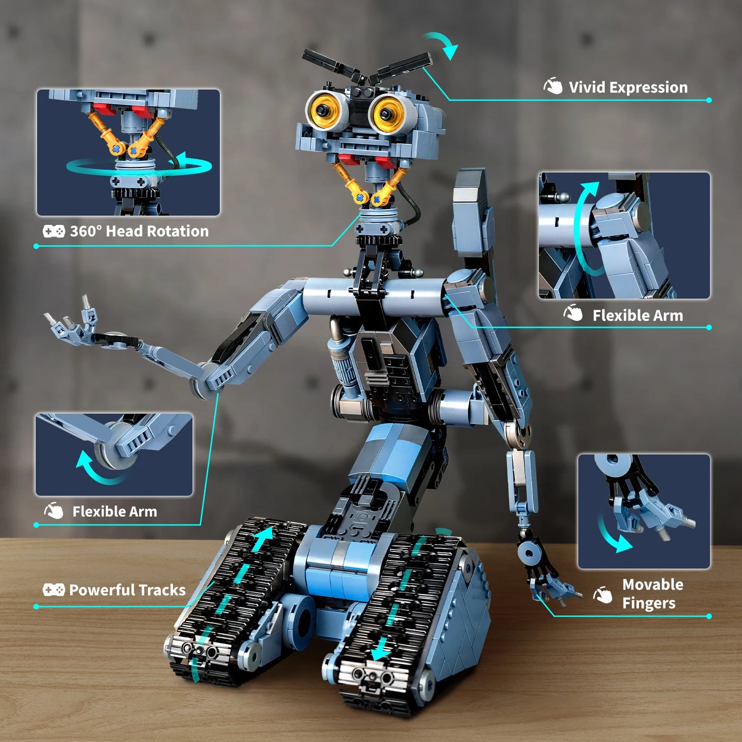 1176 Pieces Johnny 5 Robot Building Blocks Set