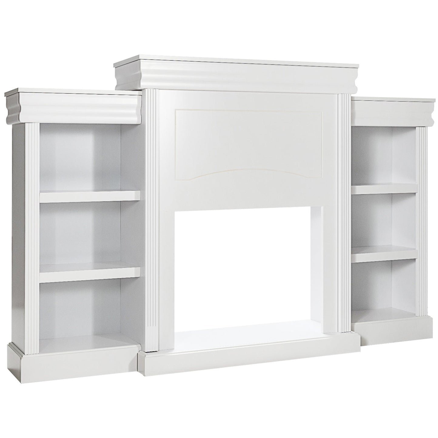 70 Inch Modern Fireplace Media Entertainment Center with Bookcase