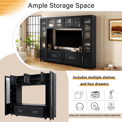 Vibe Haus 102" W Wall Unit Modern Entertainment Center