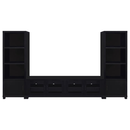Sachin 3-piece Entertainment Center 79-inch TV Stand Black