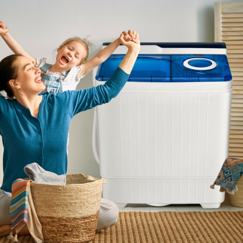 26 Pound Portable Semi-automatic Washing Machine with Built-in Drain Pump