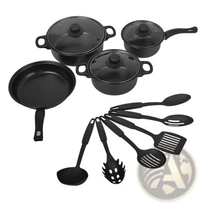 13 Piece Non Stick Cookware Set with Glass Lids