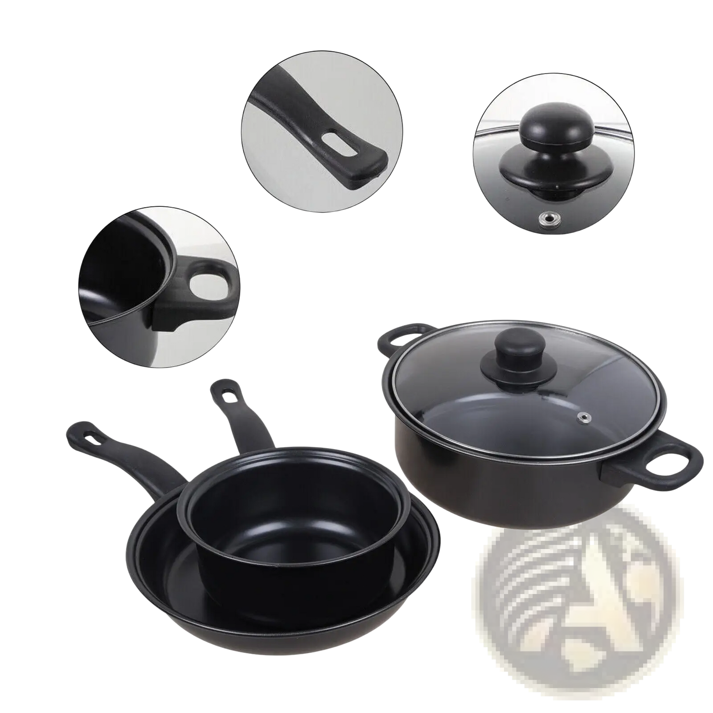 13 Piece Non Stick Cookware Set with Glass Lids