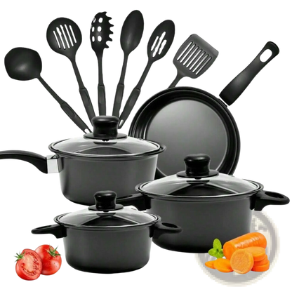 13 Piece Non Stick Cookware Set with Glass Lids