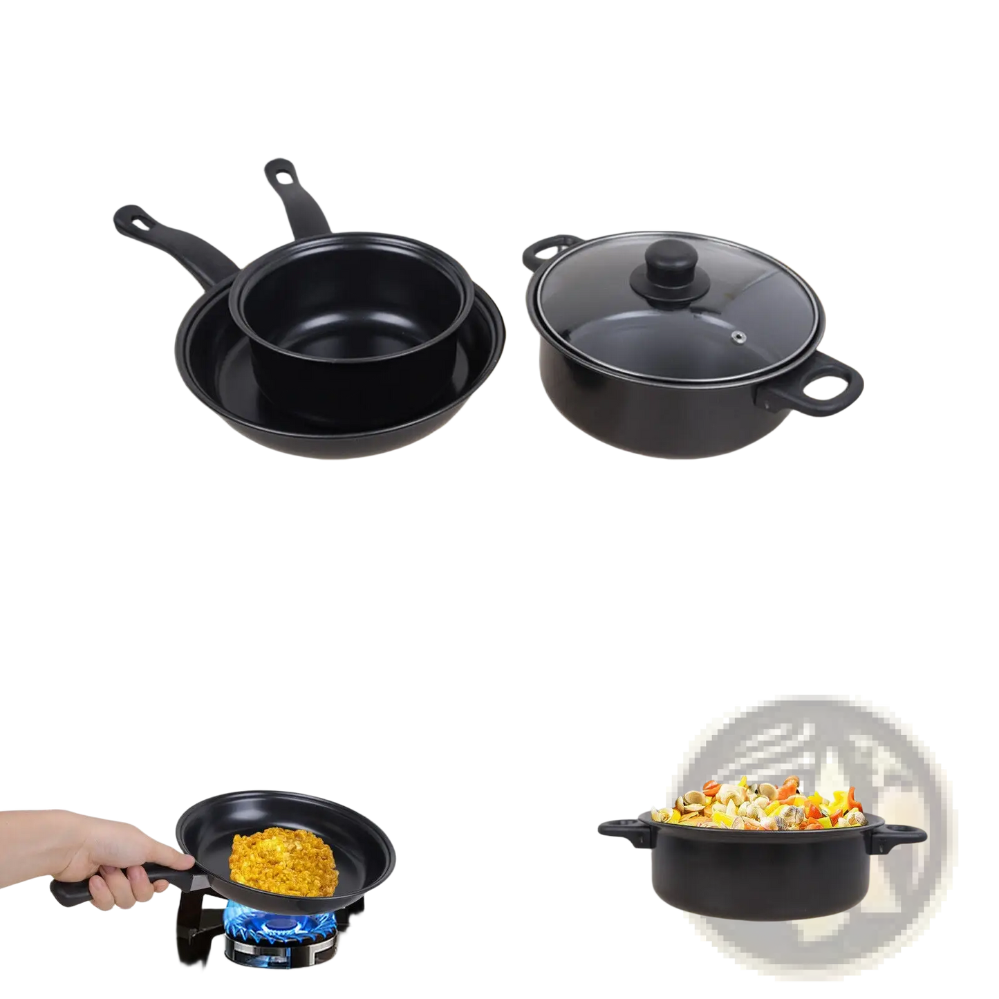 13 Piece Non Stick Cookware Set with Glass Lids