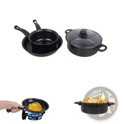 13 Piece Non Stick Cookware Set with Glass Lids