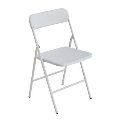 White PP Cushion Folding Stackable Chairs Pack For Outdoor