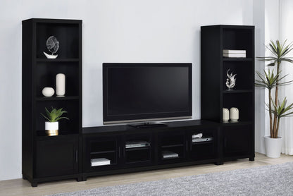 Sachin 3-piece Entertainment Center 79-inch TV Stand Black