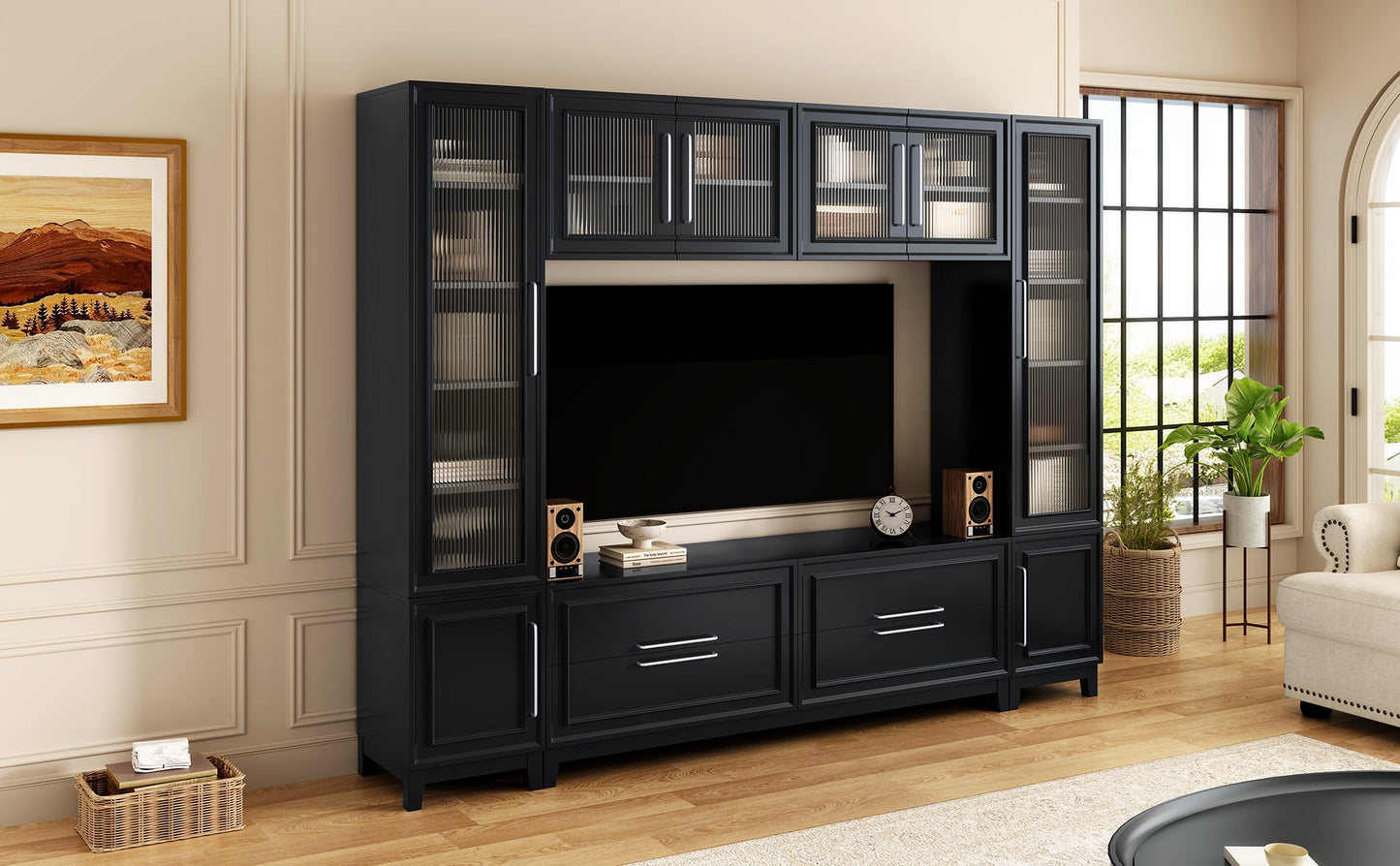 Vibe Haus 102" W Wall Unit Modern Entertainment Center