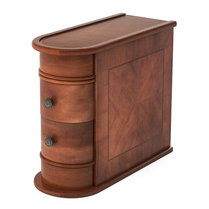 10.8" Solid Wood Narrow End Table with 2 Drawers