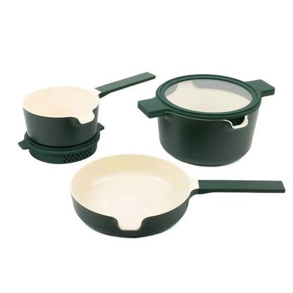 Ceramic Nonstick 5-Piece Stackable Cookware Set