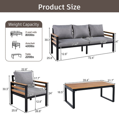 GO 4-Piece Outdoor Furniture Sofa Set for Garden