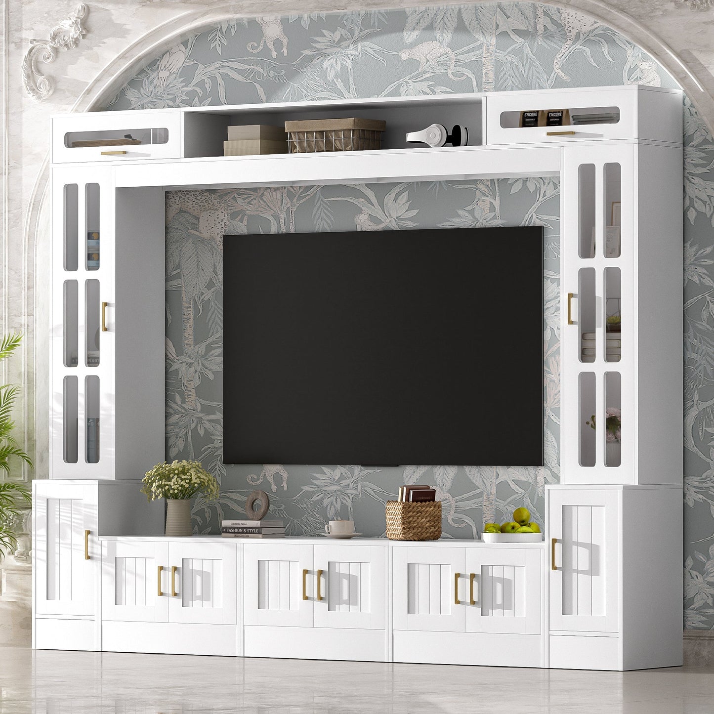 Vibe Haus 98.4" Wall Unit Entertainment Center