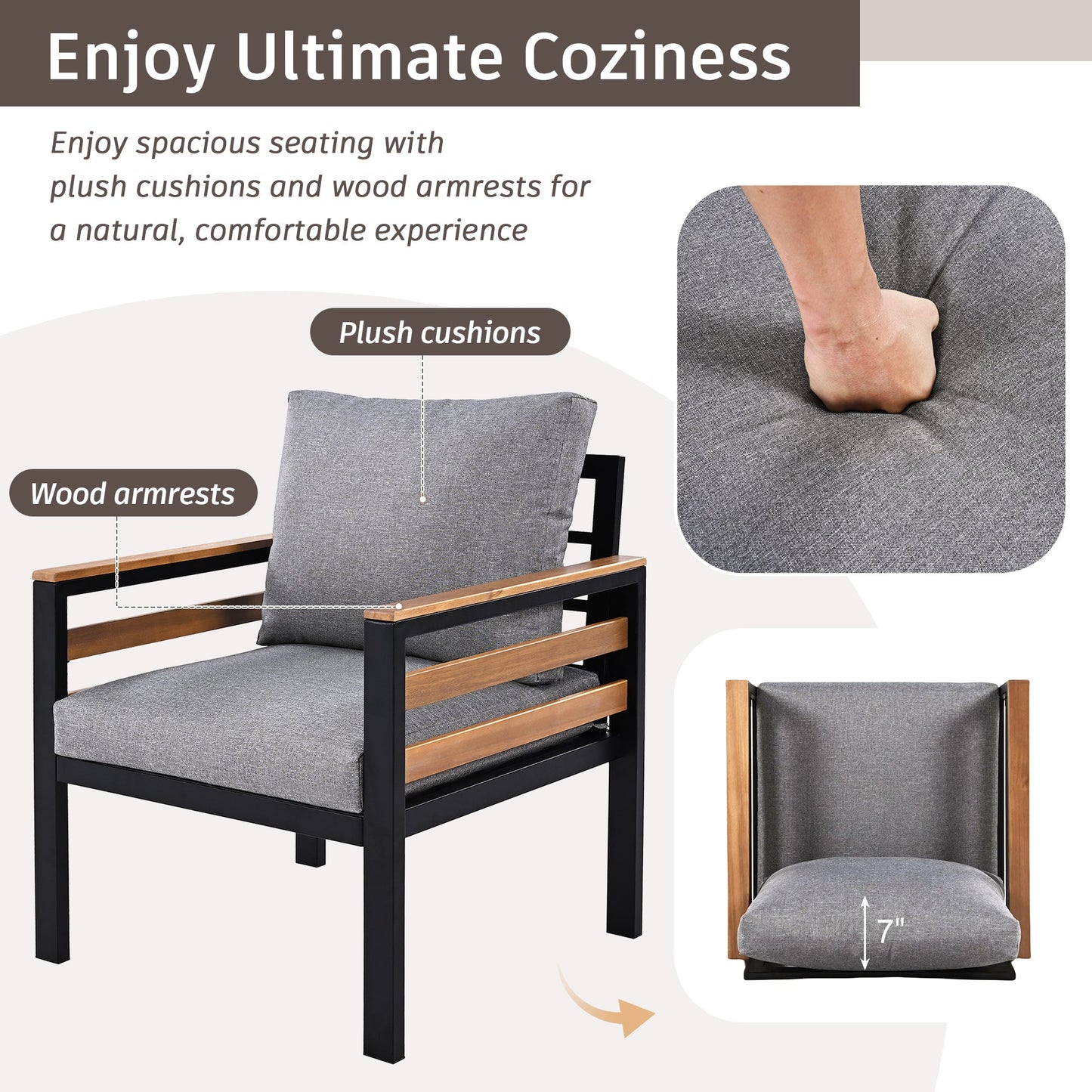 GO 4-Piece Outdoor Furniture Sofa Set for Garden