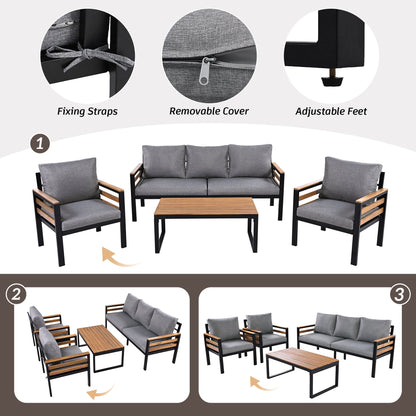 GO 4-Piece Outdoor Furniture Sofa Set for Garden