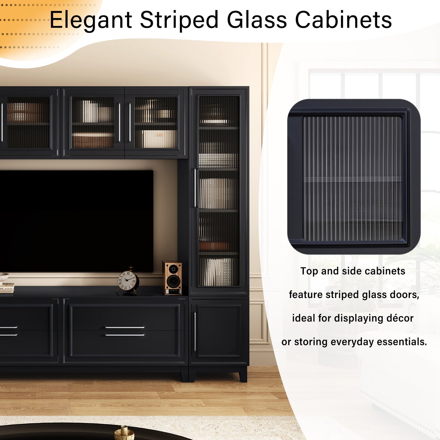 Vibe Haus 102" W Wall Unit Modern Entertainment Center