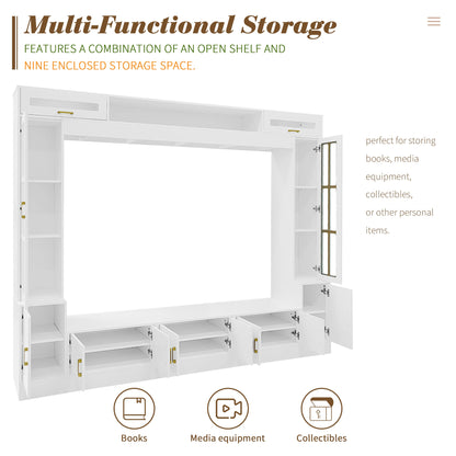 Vibe Haus 98.4" Wall Unit Entertainment Center