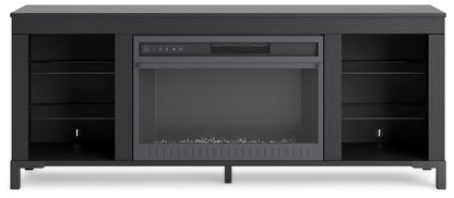 Cayberry - TV Stand With Fireplace - Black