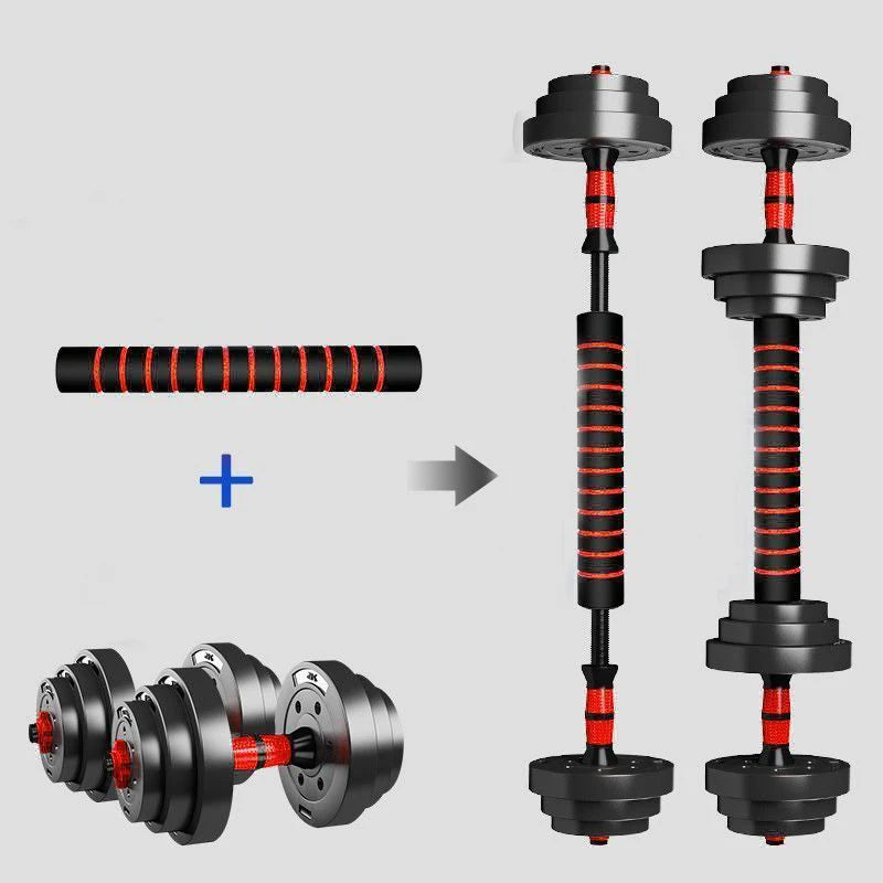 5-44lbs Adjustable Dumbbell, Barbell Set, Anti-Slip Grip
