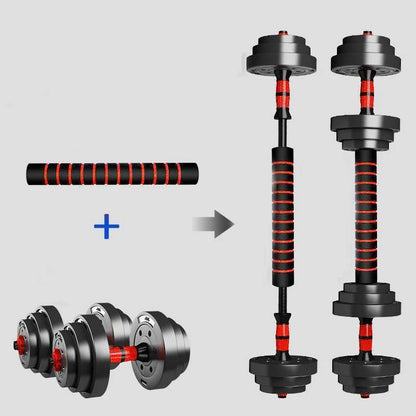 5-44lbs Adjustable Dumbbell, Barbell Set, Anti-Slip Grip