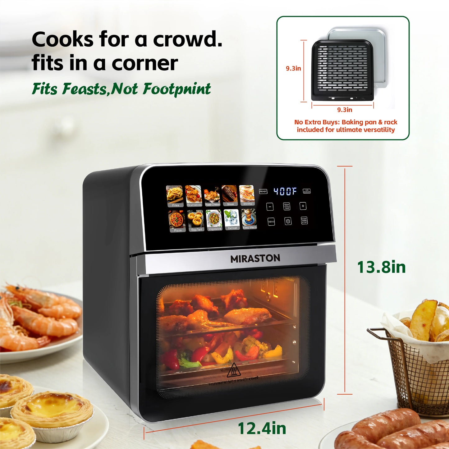Air Fryer Toaster Oven Family Size Compact