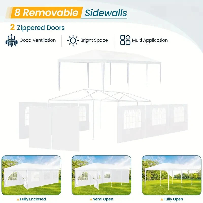 10x10/10x20/10x30ft Party Tent Outdoor Canopy Removable Sidewalls