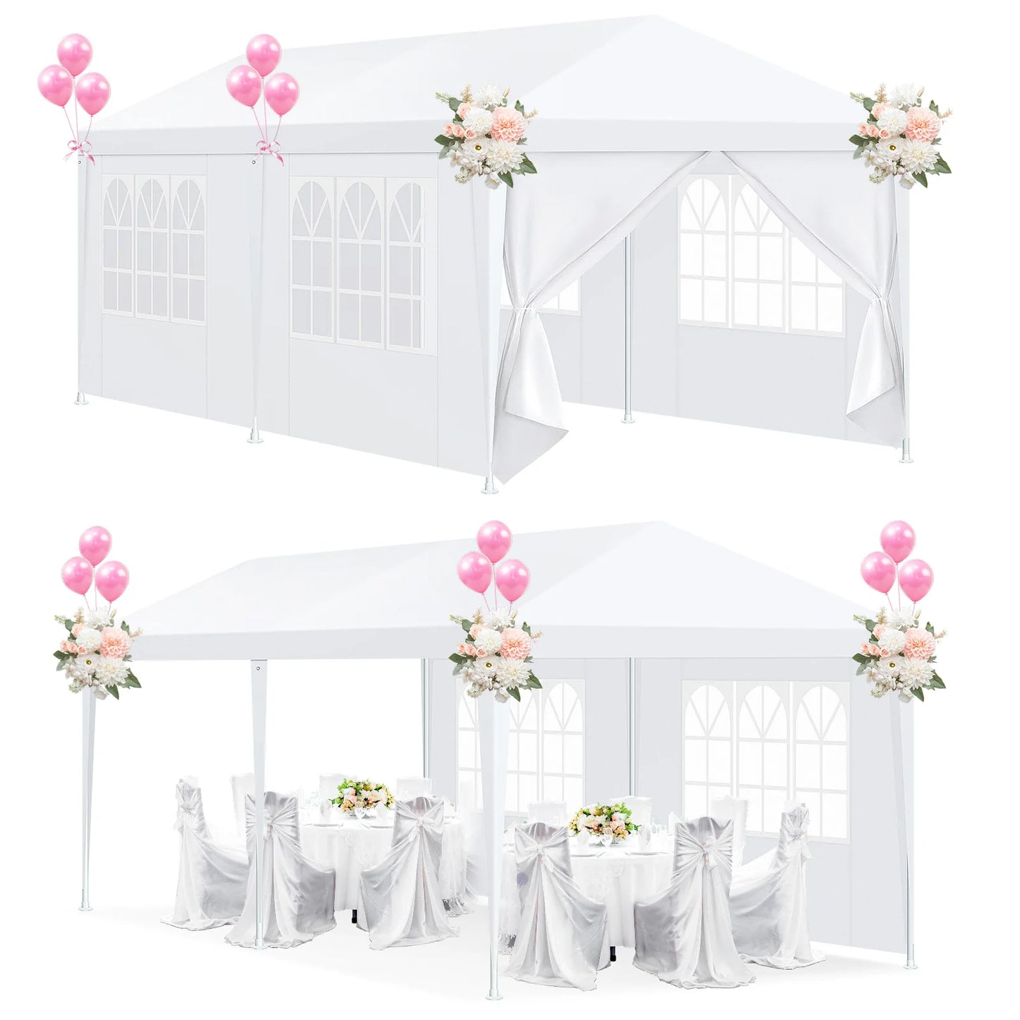 10x10/10x20/10x30ft Party Tent Outdoor Canopy Removable Sidewalls