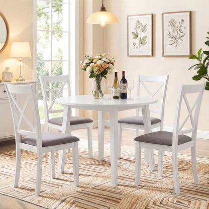 Dining Chairs Set of 4 Rubber Wood Dining Room Chairs with Comfortable Backrest and Padded Seat