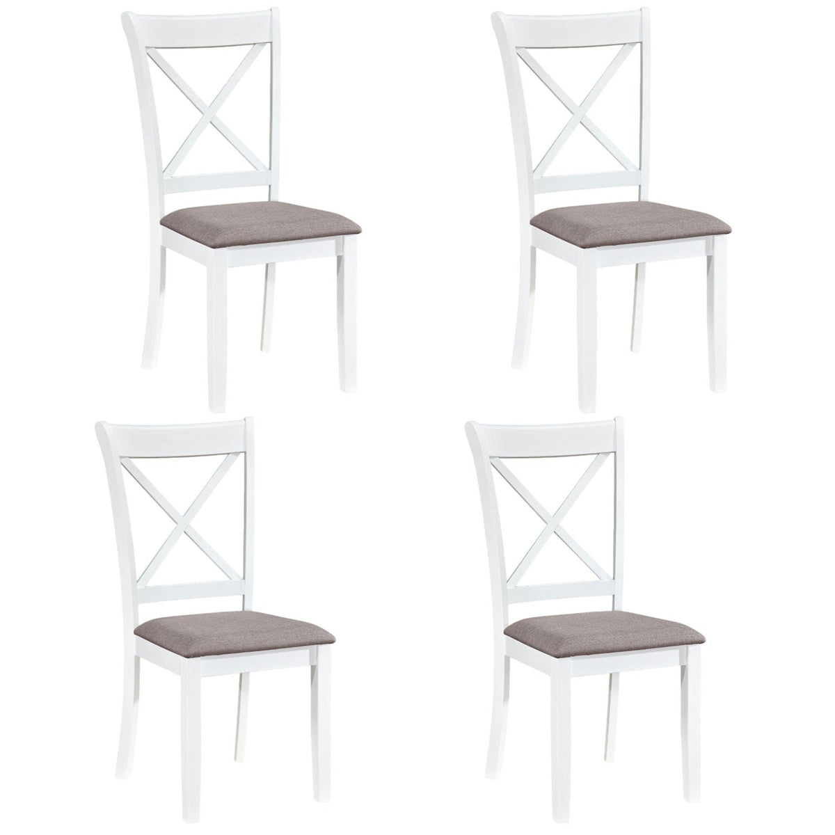 Dining Chairs Set of 4 Rubber Wood Dining Room Chairs with Comfortable Backrest and Padded Seat
