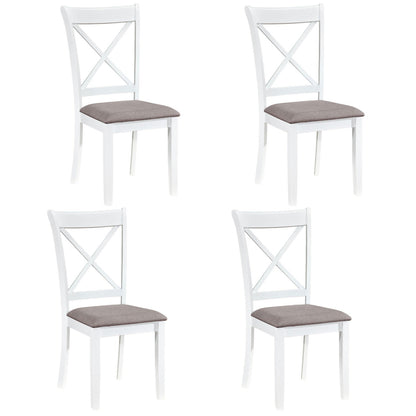 Dining Chairs Set of 4 Rubber Wood Dining Room Chairs with Comfortable Backrest and Padded Seat