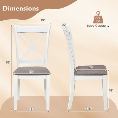 Dining Chairs Set of 4 Rubber Wood Dining Room Chairs with Comfortable Backrest and Padded Seat