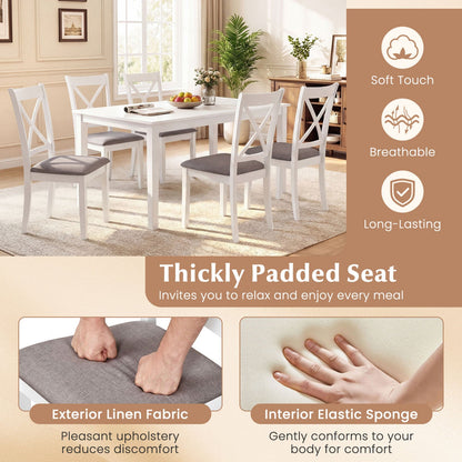 Dining Chairs Set of 4 Rubber Wood Dining Room Chairs with Comfortable Backrest and Padded Seat
