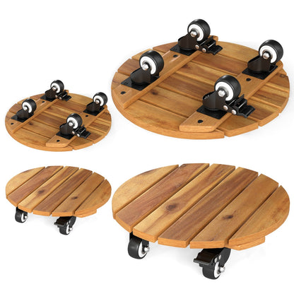Rolling Plant Stand Set of 2 with Lockable Casters