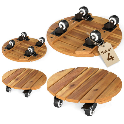 Rolling Plant Stand Set of 2 with Lockable Casters