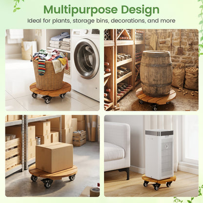 Rolling Plant Stand Set of 2 with Lockable Casters
