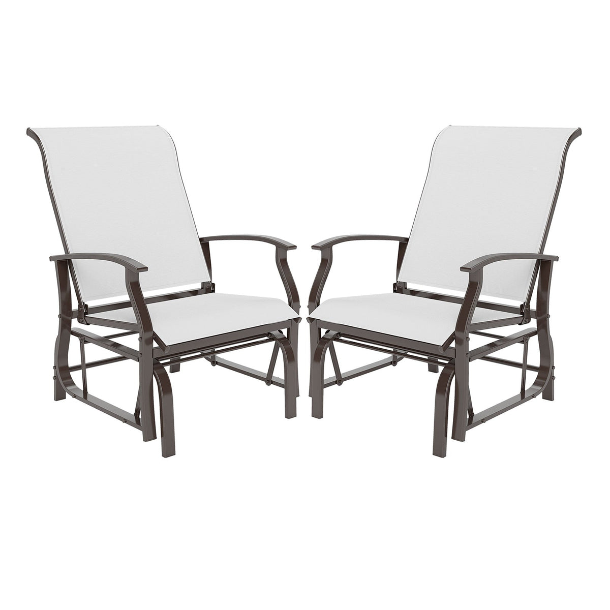 Outdoor Glider Chairs Set of 2 with Ergonomic Backrest and Seat