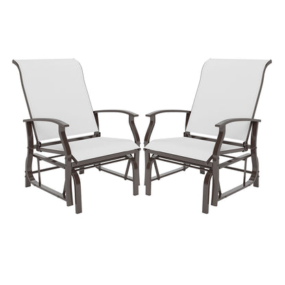 Outdoor Glider Chairs Set of 2 with Ergonomic Backrest and Seat