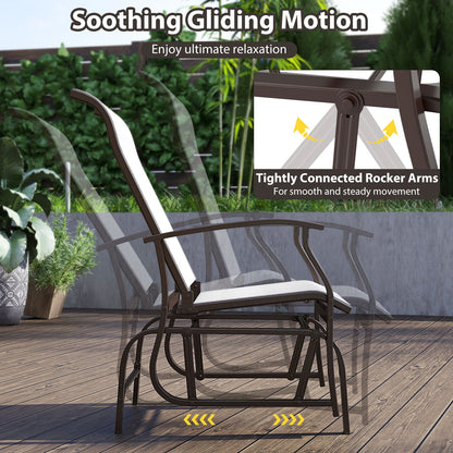 Outdoor Glider Chairs Set of 2 with Ergonomic Backrest and Seat
