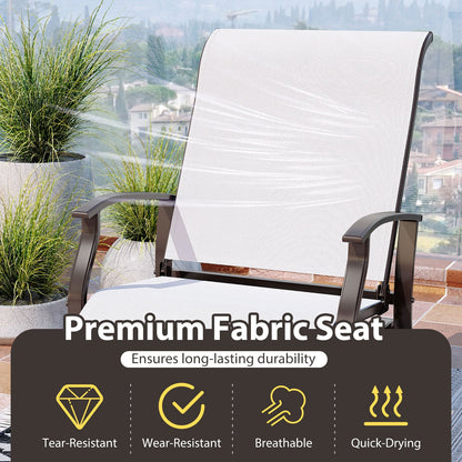 Outdoor Glider Chairs Set of 2 with Ergonomic Backrest and Seat