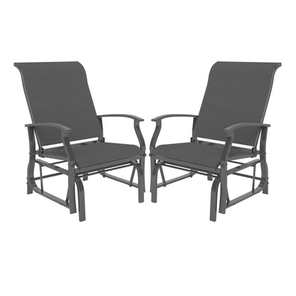Outdoor Glider Chairs Set of 2 with Ergonomic Backrest and Seat