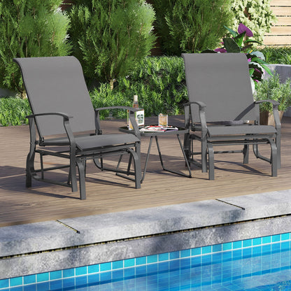 Outdoor Glider Chairs Set of 2 with Ergonomic Backrest and Seat