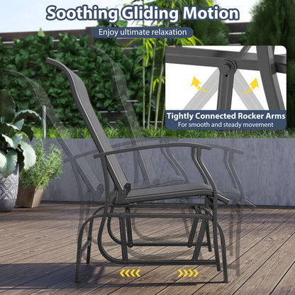Outdoor Glider Chairs Set of 2 with Ergonomic Backrest and Seat