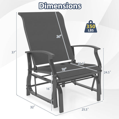 Outdoor Glider Chairs Set of 2 with Ergonomic Backrest and Seat